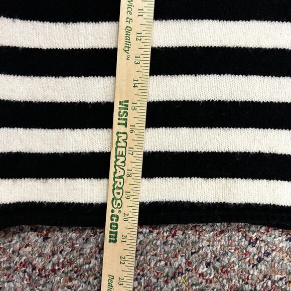 Altar'd State Black Off-White Striped Fluffy Boxy Slightly Cropped LS Sweater S - Picture 12 of 12